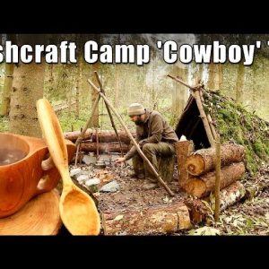 Bushcraft Camp: Log Cabin fire & Loose leaf 'Cowboy' Tea